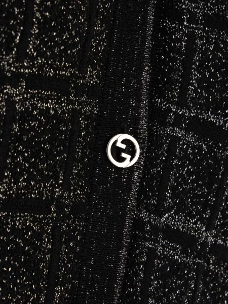 Cardigan Gucci în carouri din jacard negru