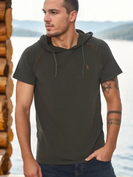 Тениска Dewberry с качулка сиво