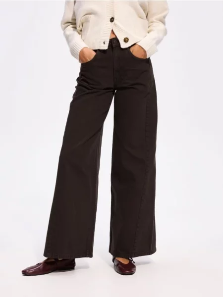 Reserved Джинси wide leg soft коричневий