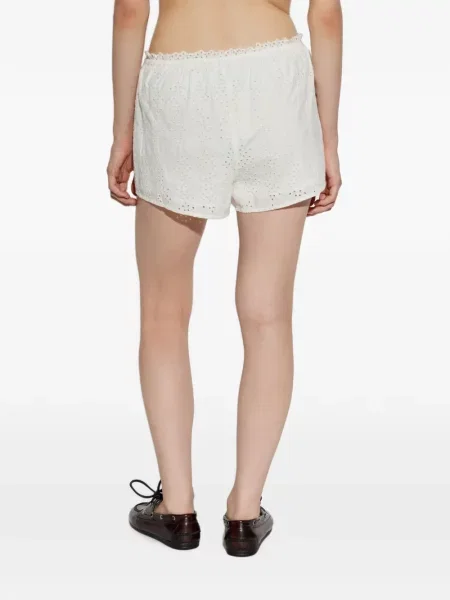 Pantaloni scurți Posse cu broderie alb