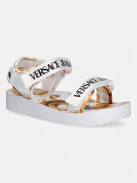 Versace Jeans Couture sandali s platformo bela