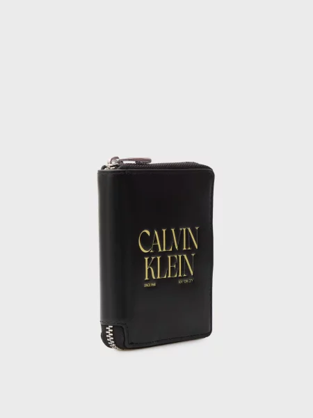 Кожаный кошелек Calvin Klein черный