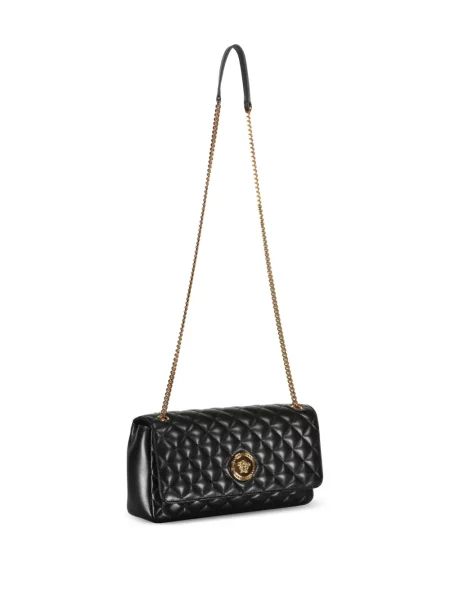 Καπιτονέ τσάντα χιαστί Versace μαύρο