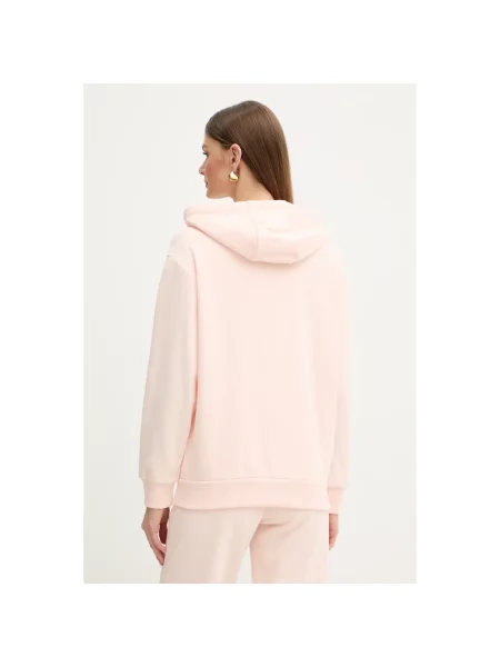 Bluza z kapturem Armani Exchange z kapturem różowa