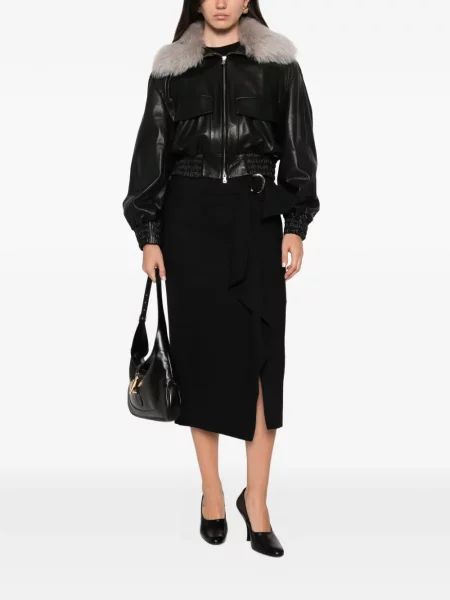 Fusta mini Max Mara cu cataramă plic negru