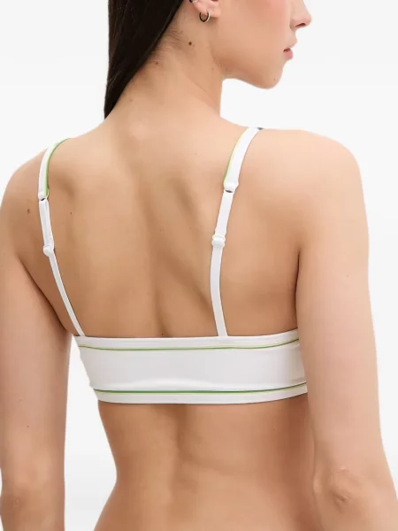 Top Lacoste din jerseu alb