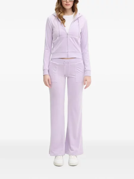 Siuvinėtas džemperis su gobtuvu Juicy Couture violetinė