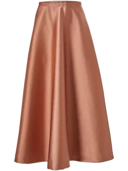 Fustă midi Carolina Herrera evazată maro