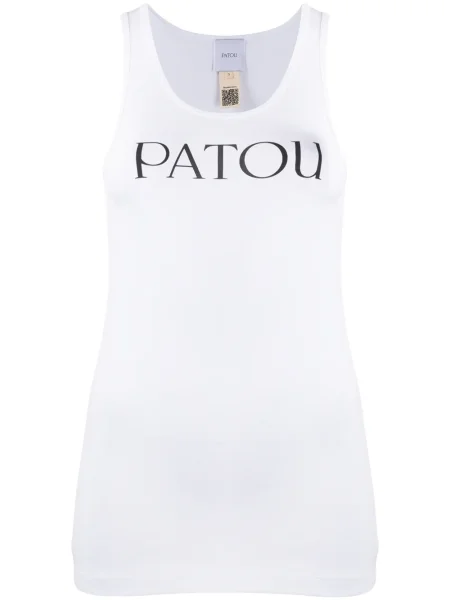 Top Patou cu imagine alb