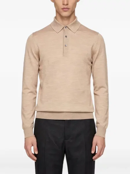 Lung tricou polo Tagliatore tricotate