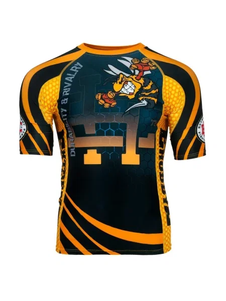 Koszulka Rashguard MMA na Siłownię EXTREME HOBBY ANGRY WASP czarna