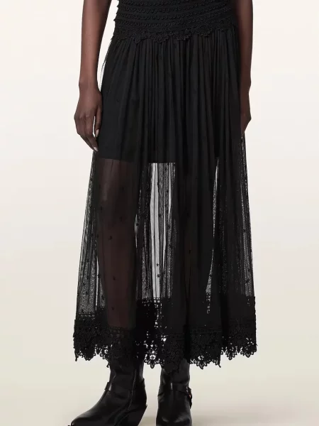 AllSaints fustă TRIXIE LACE negru