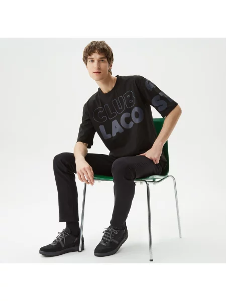 Футболка Lacoste с круглым вырезом черная