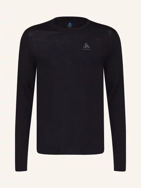 Koszulka termoaktywna z długim rękawem ODLO Merino BL Top Crew Neck czarny