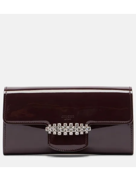 Usnjena lakirana ogrlica Jimmy Choo bordo