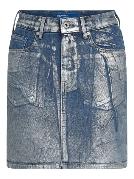 Fustă din denim Karl Lagerfeld Jeans albastru