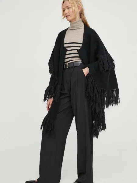 Вовняне пончо By Malene Birger чорний