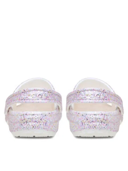 Papucs Crocs Classic Fantasy Glitter Clog K fehér