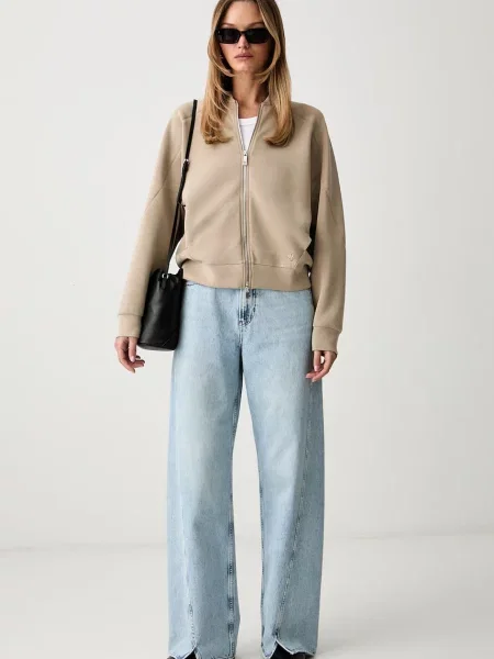 BOSS Orange джинси wide leg C_MARLENE SLIT HR помаранчеві