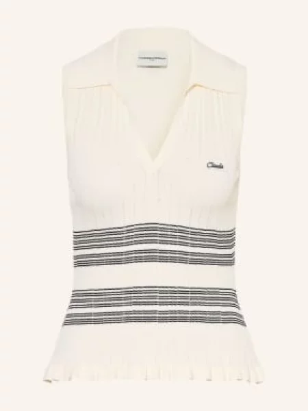 Dzianinowy top Claudie Pierlot z falbankami czarny