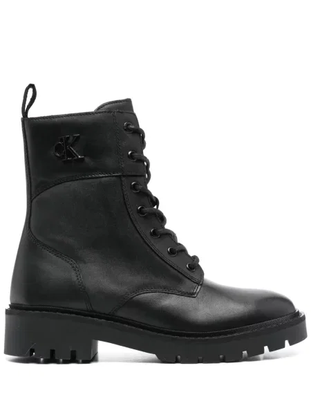 Botine Calvin Klein Jeans din piele negru