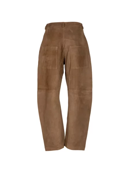 Pantaloni Giorgio Brato din piele de căprioară maro