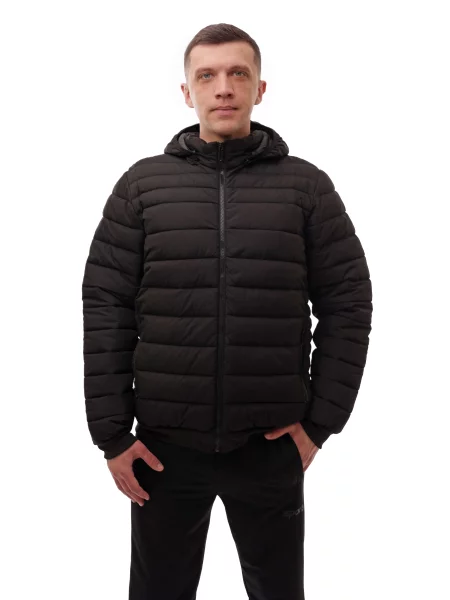 Демісезонна куртка LUMO текстиль/поліестер чорний