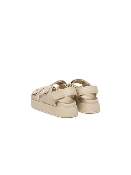Tommy Hilfiger Sandale Leather Sporty Platform Sandal bež