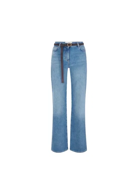 Jeansy Elisabetta Franchi zamszowe niebieskie