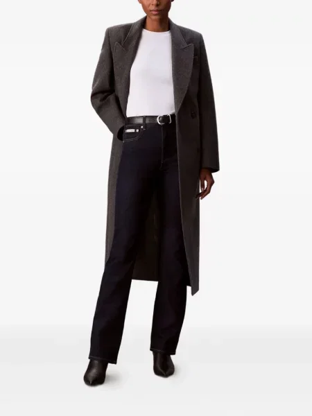 Lepršave traperice Calvin Klein Jeans lepršave s autogramom plava