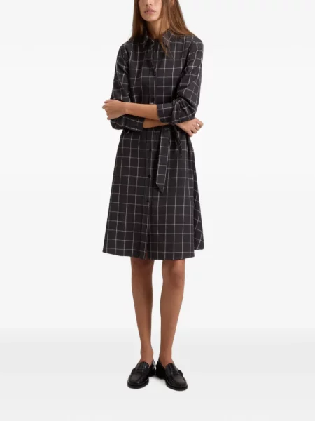 Rochie midi Woolrich în carouri de flanelă gri