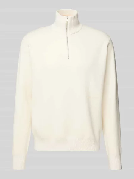 Bluza z kołnierzem i stójką model ‘VESTERBRO’ Jack & Jones biała