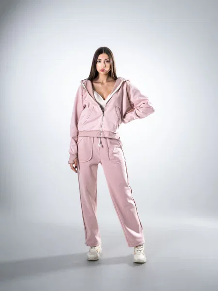 Спортивний костюм TeamV світло-рожевий бавовна/поліестер рожевий
