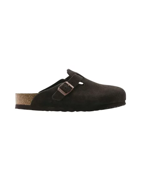 Klapki Birkenstock zamszowe brązowe