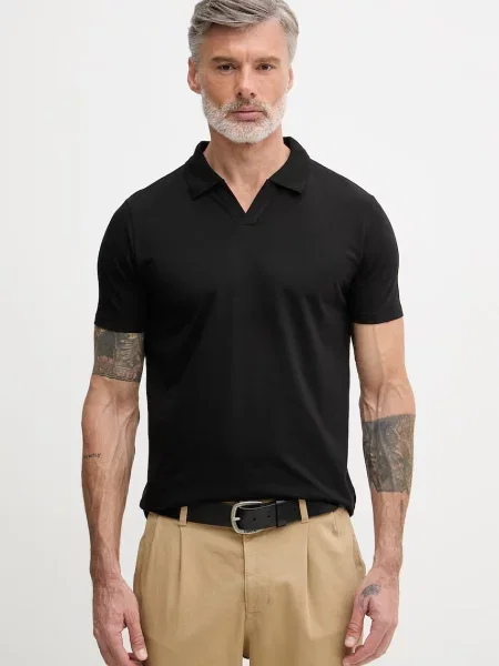 Lindbergh polo majica z elastanom črna