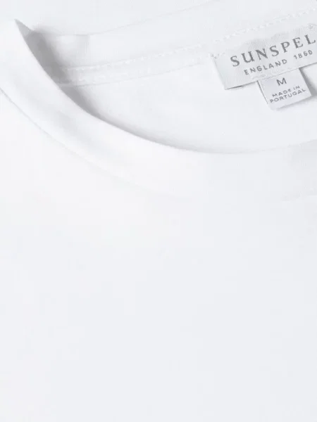 Tricou Sunspel cu decolteu rotund alb