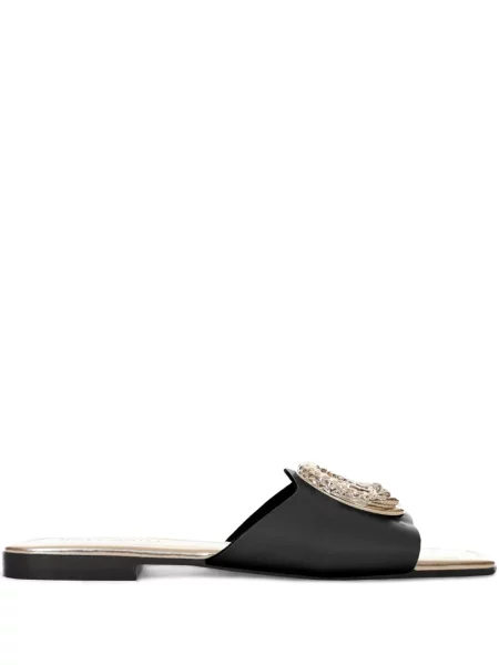 Sandale Just Cavalli din satin negru