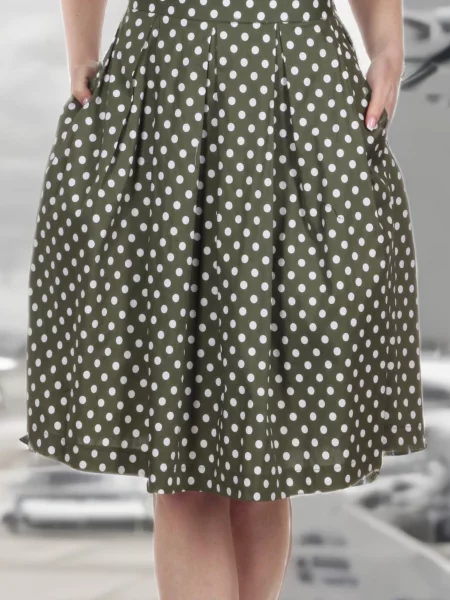 Спідниця міді LadyLike текстиль зелений