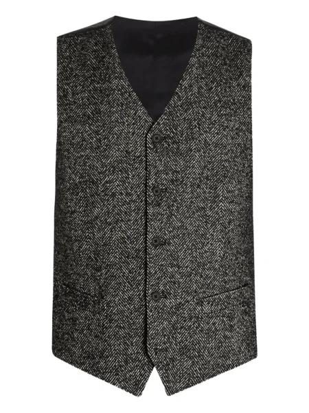 Vestă Dolce & Gabbana cu model herringbone gri