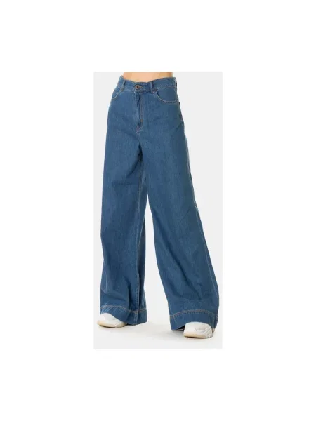 Szerokie jeansy Weekend Max Mara niebieskie