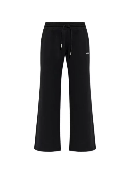 Pantaloni Off-white alergare cu autograf cu cordon alb