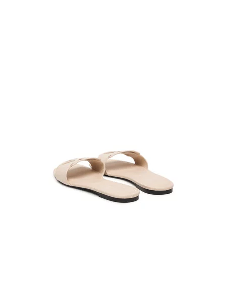 Natikače Calvin Klein Square Flat Sandal Emblem Écru