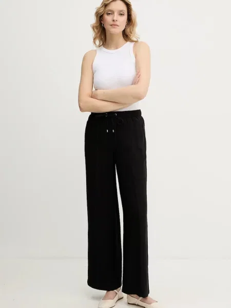 Dkny spodnie proste high waist czarny