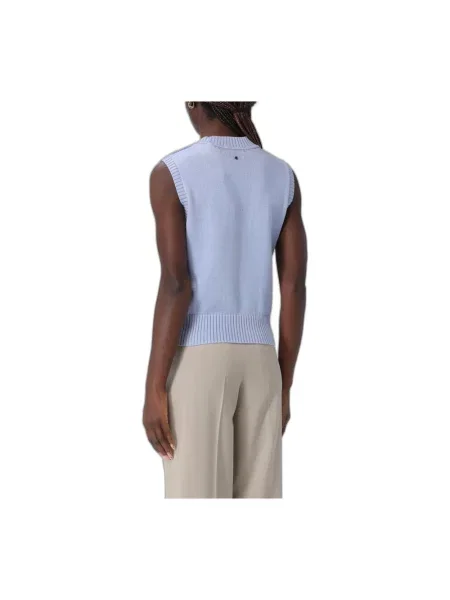Dzianinowy top Armani Exchange niebieski