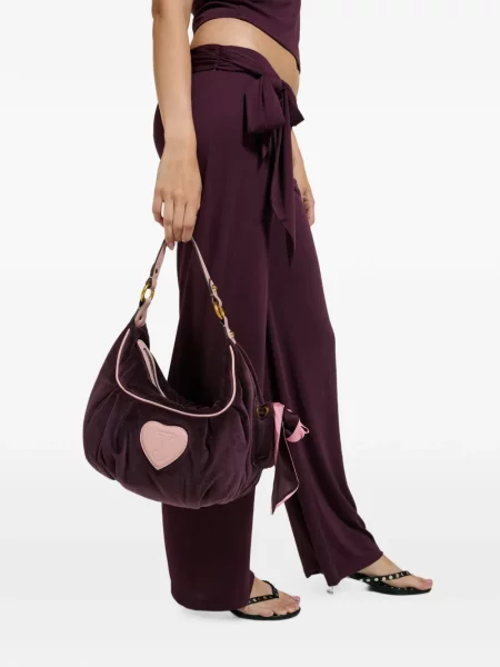 Είδος βελούδου τσάντα shopper Juicy Couture μωβ