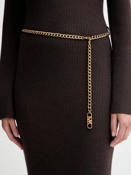 Шерстяное макси платье Michael Michael Kors коричневое