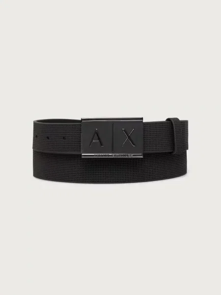 Armani Exchange curea pentru bărbați din piele gri