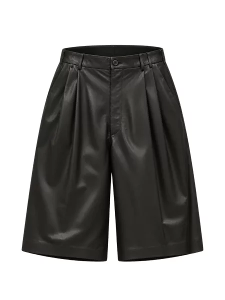 Pantaloni scurți Anna Maria Paletti din piele negru