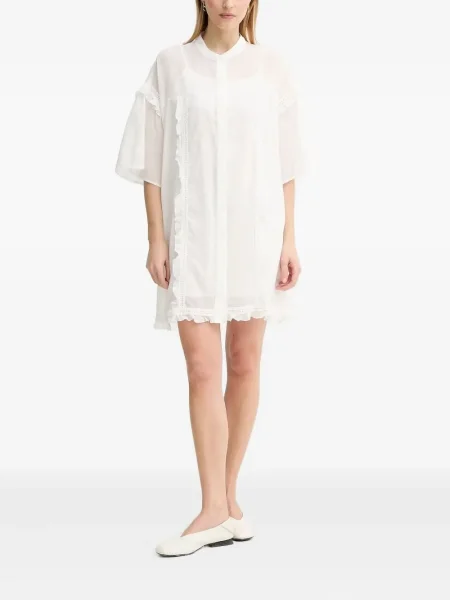 Rochie tip cămașă Isabelle Blanche de costum alb