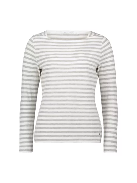 Top Betty & Co z długim rękawem z dekoltem w łódkę szary